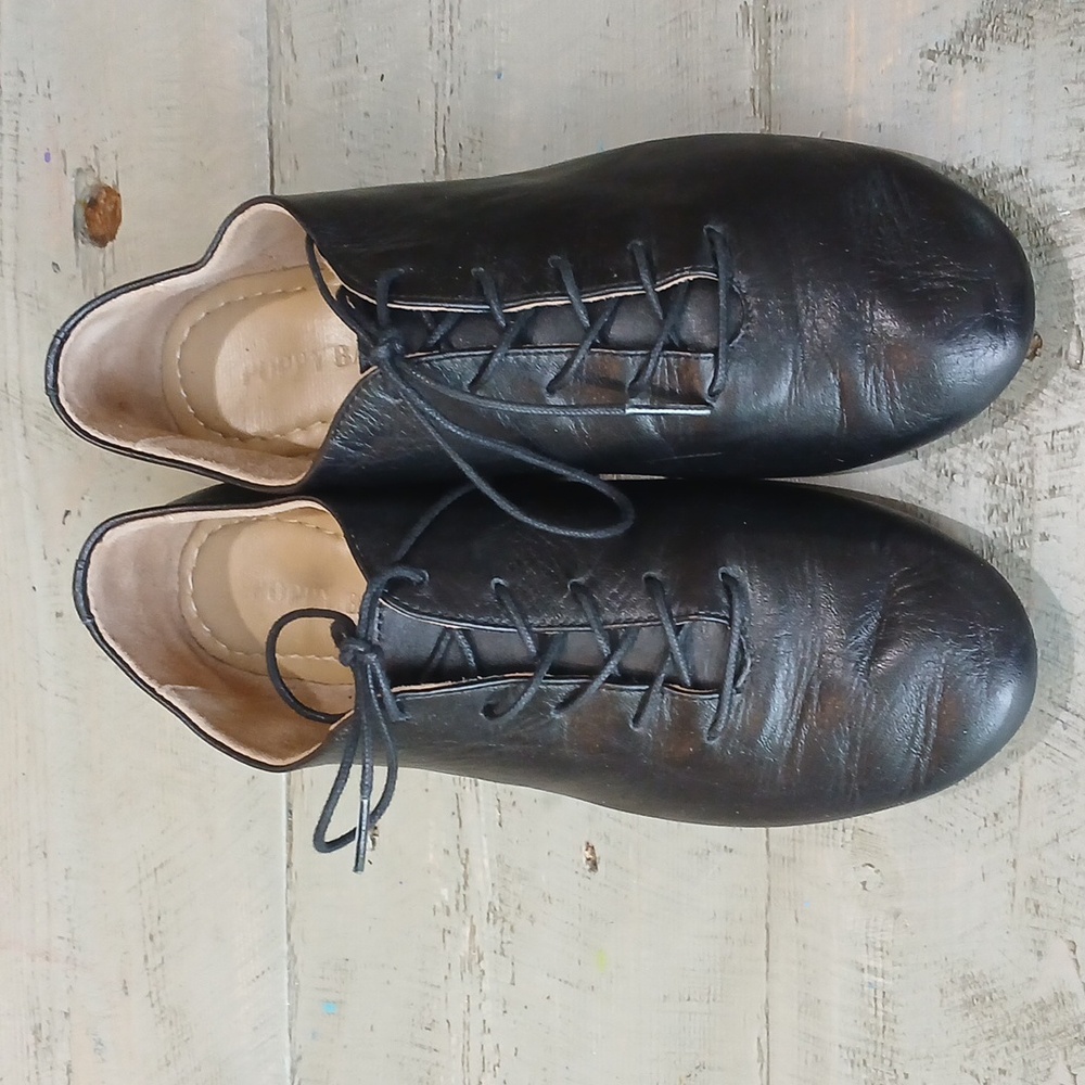 Poppy Barley Black Leather Oxfords
